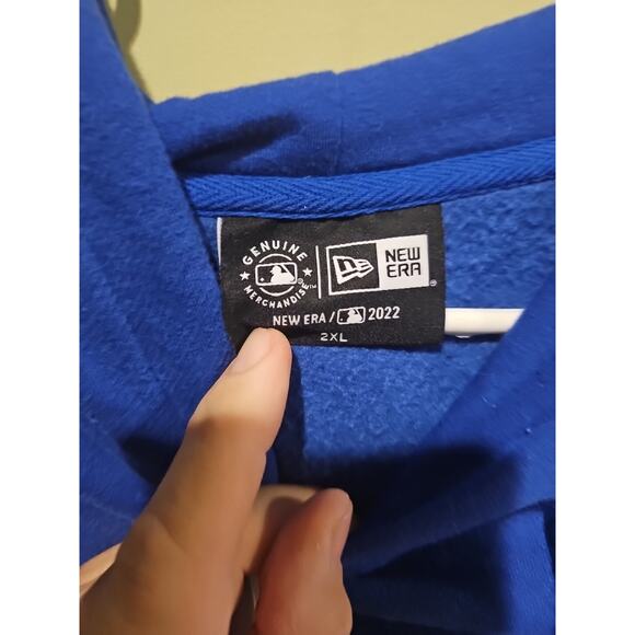 MLB Los Angeles LA Dodgers Hoodie Men's 2XL New Era Pullover Blue Sweatshirt - Picture 4 of 9